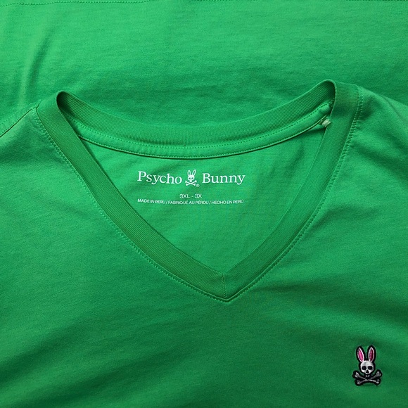 Psycho Bunny (100% Premium Pima Cotton) Men's V- Neck T-shirt Like NEW Size 3XL - Picture 4 of 9